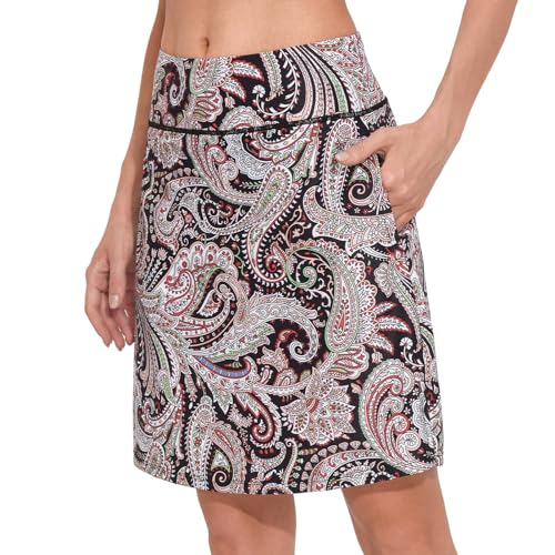 Image of M MOTEEPI Modest Knee Length Skorts Skirts for Women Tennis Athletic Golf Skort with Pockets UV Protection High Waist