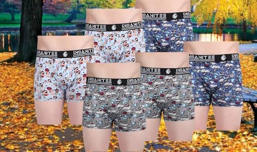 Image of Men's Extra Thin Elastic Nylon Underwear Long Comfortable Breathable Comfort All Over Printed Design Boxer