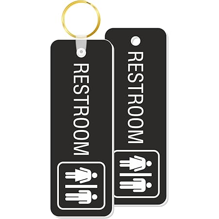 Amazon.com : SmartSign 2-Sided Engraved Unisex Restroom Keychain or Key ...