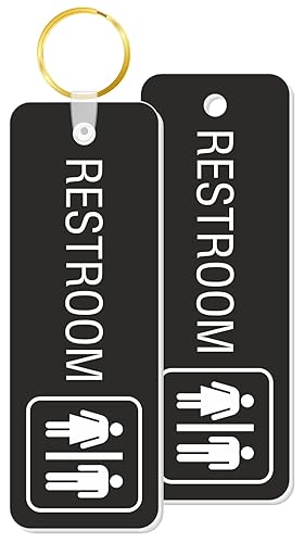 SmartSign 2-Sided Engraved Unisex Restroom Keychain or Key Tag for