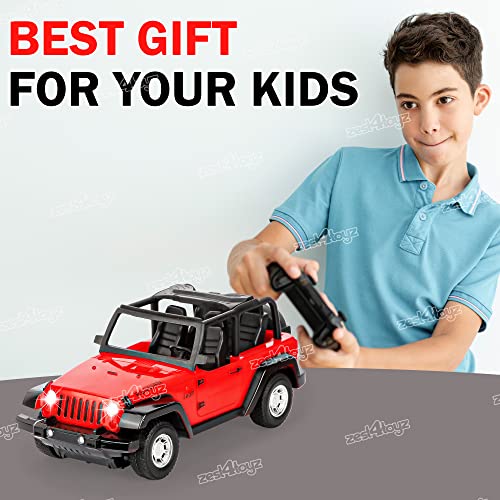 Image of Zest 4 Toyz Remote Control Car Toy for Kids | 1:22 High Speed Rechargeable RC Car Jeep Toy | Remote Control Cars Birthday Gift for Boys and Girls Age 3+ (Red)