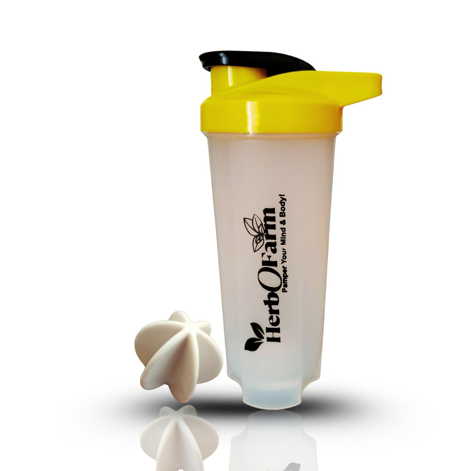 HerboFarm Protein Shaker Bottle, 700ml Capacity with Mixer Ball, Food Grade Plastic (Yellow)-image-32