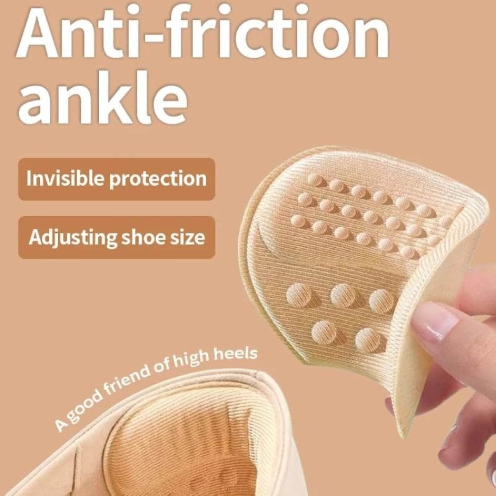 Heel Grips for Loose Shoes, Self-Adhesive Anti-Slip Pads