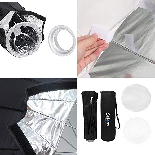 Selens 85cm 16 Rods Parabol Softbox Quick Collapsible Beauty Dish Diffusor mit Bowens Mount für Blitz Speedlite… – Bild 7