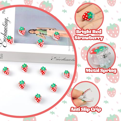 20 pinzas mini de fresa para el cabello miniatura 3