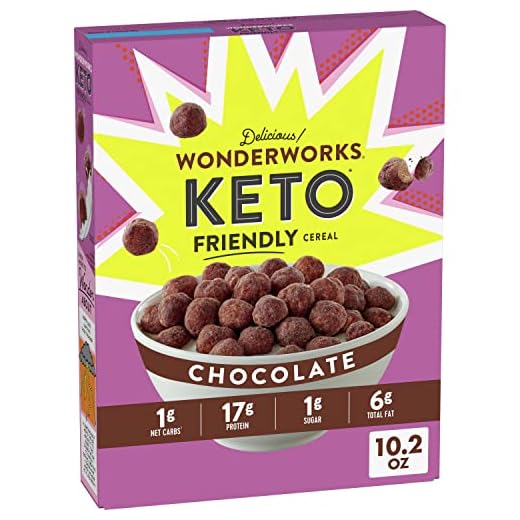 Chocolate Wonderworks Keto Friendly Breakfast Cereal, Keto Friendly Snack, 1g sugar, 10.2 oz