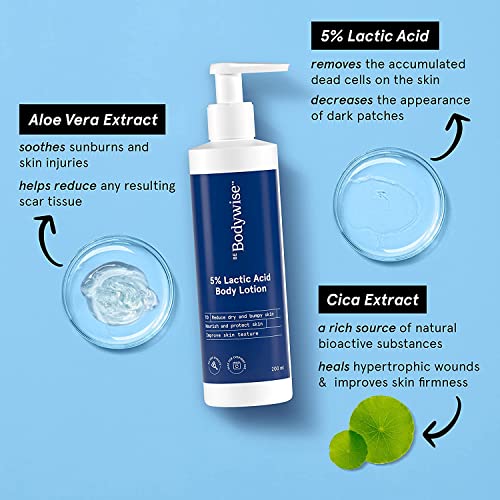 Image of Be Bodywise 5% Lactic Acid Body Lotion- 200ml & Bodywash- 250ml for Women | Helps to Prevent Body Acne, Cleanses Skin & Nourishes Skin | Paraben and SLS free