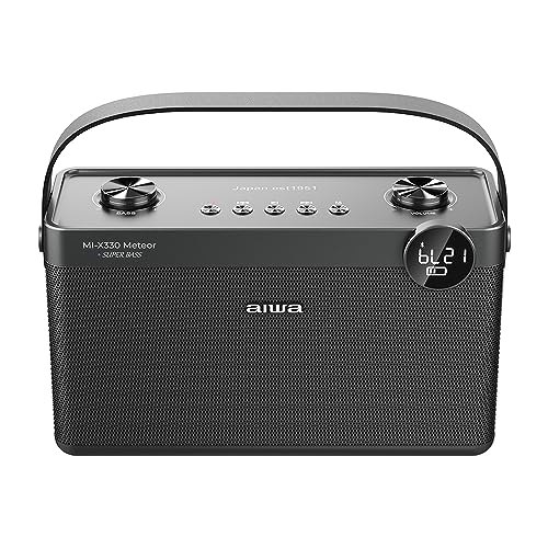 Aiwa MI-X330 Meteor Japanese Technology Wireless Bluetooth Portable Speaker 60W Black |Type-C Charging |Built-in Lithium Ion 5000mAH|Playback Time 6-10 Hours (Depending on Volume)