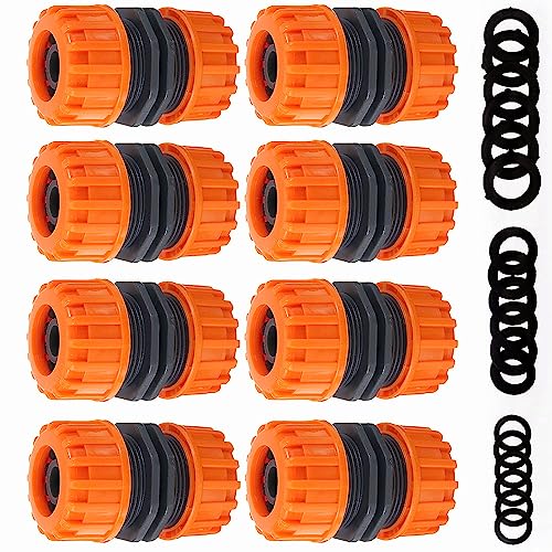 Miyobing 8 Pack Hose Repair Connector Extender for Join 1/2 inch Garden Hose Pipe Quick Repair Connection
