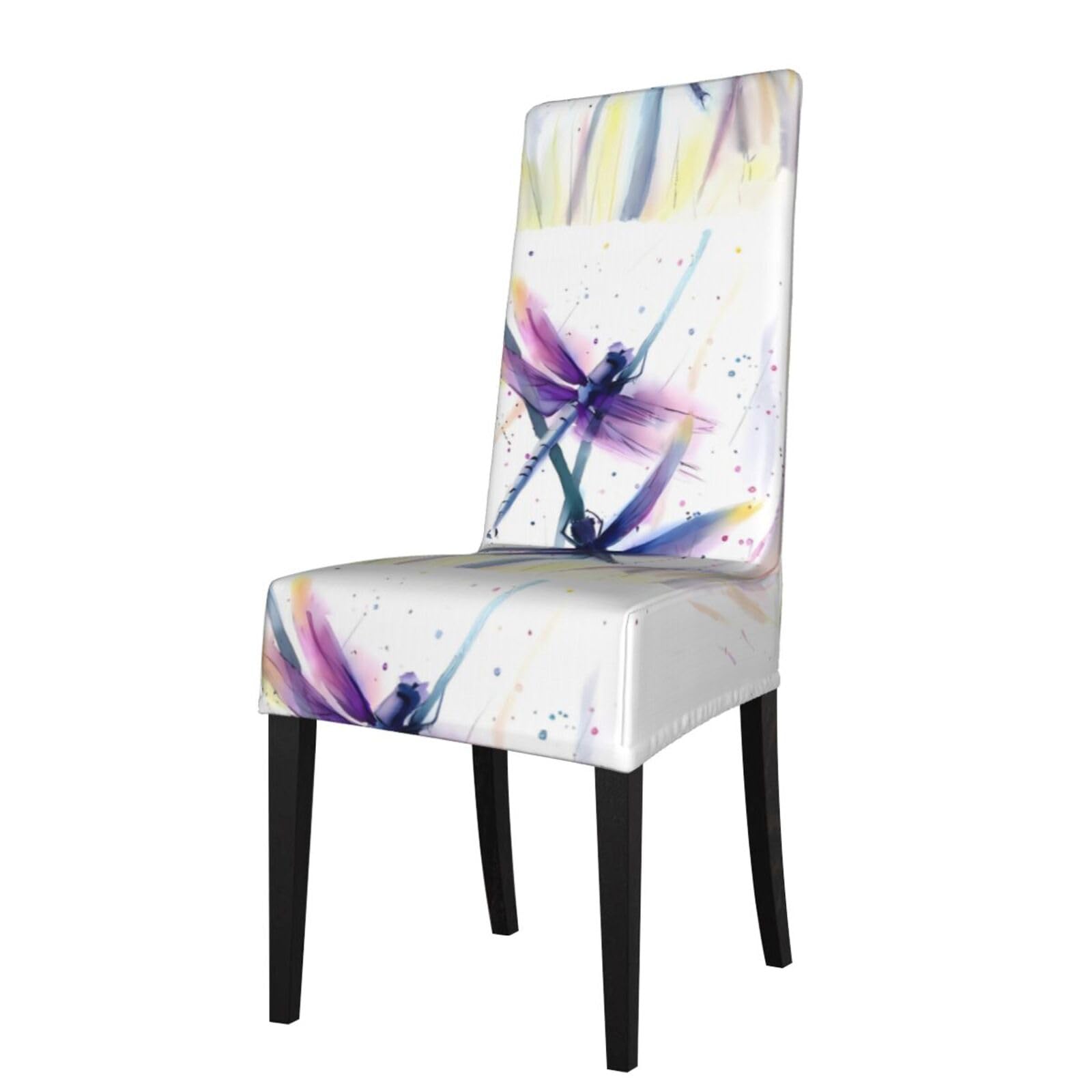 WHJDPP colorful dragonfly Prints Dining Chair Throw Covers – Stretchy & Wrinkle-Resistant Seat Layers for Home, Hotel, and Event Decor