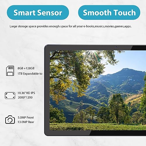 2024 Android 12 Tablet, 10.4 inch 2K FHD Tableta, 16GB RAM 128GB Storage 1TB Expand, Octa-Core CPU Tablet PC, 2000*1200 IPS, 13MP Rear+8MP Front Camera, 6000mAh Battery Computer Tablets PC with Case - Thumbnail 4
