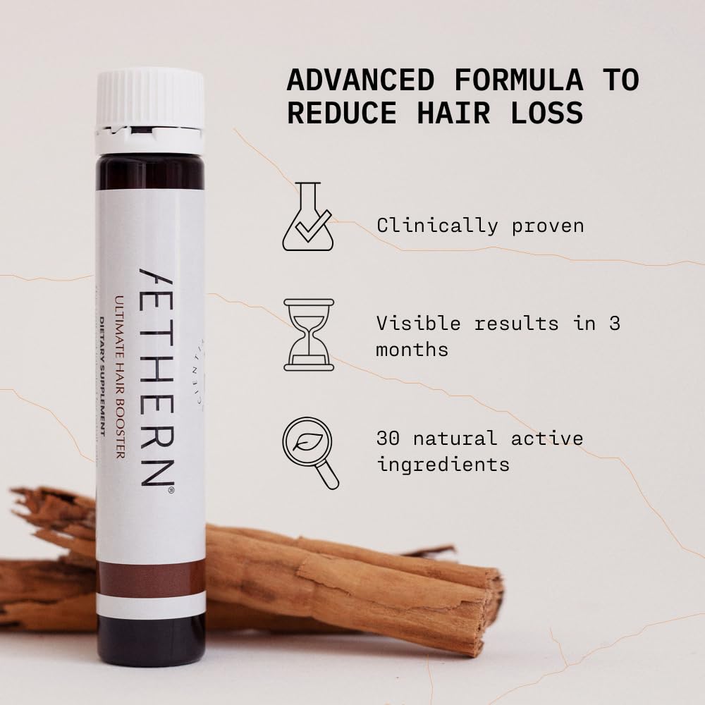Ultimate Hair Booster - Liquid Hair Growth Supplement - 30 Ingredients - Ready to Drink - Clinically Tested for Stronger & Brighter Hair - 28 Daily Ampoules