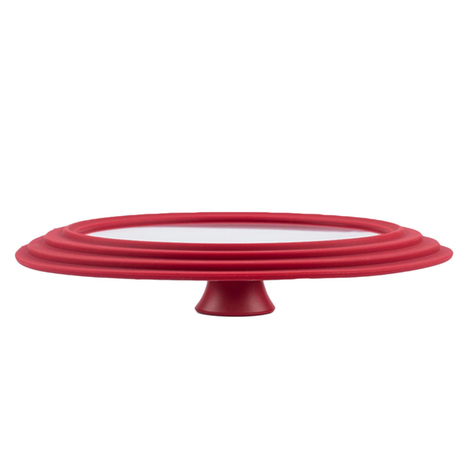 Homyl Universal Topfdeckel Glas Deckel Ersatz Pfannendeckel Kochtopfdeckel mit Transparenter Oberfläche Und Widerstand Gegen Oxiation für Haushalt K, Rot, 24 bis 26 bis 28 cm