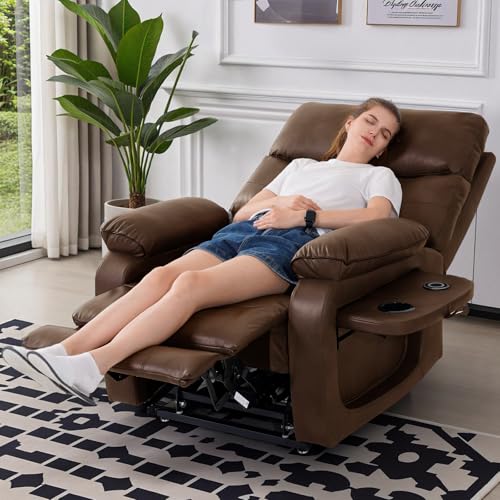 Image of Recliner Sofa Chair | Reclining Chair with Adjustable Backrest & Footrest | Premium Fabric, High Density Foam Perfect for Living Room Color Ochare