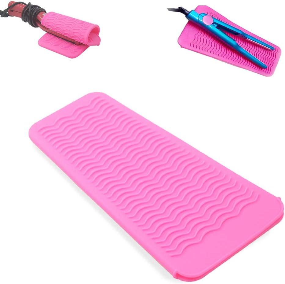 Heat Resistant Silicone Mat Pouch, Curling Iron Mat, Portable, Fast