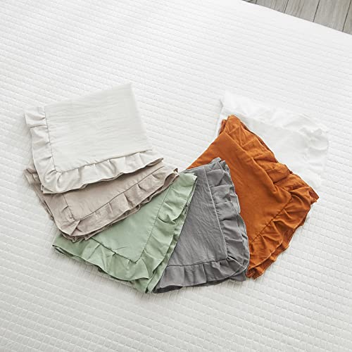 Light Gray Body Pillow Cover 20X54Inches Long Pillowcase Grey Ruffled Pillowcase Shabby Chic Ruffled Fringe Decor Body Ruffled Pillow Sham Cute Pillowcase (1 Body, Light Grey) #TOP5