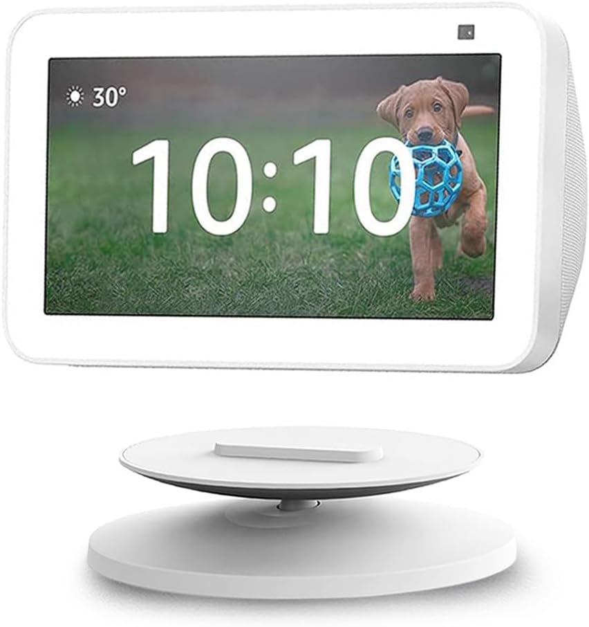 Stand for Echo Show 5 and 8 (1st Gen and 2nd Gen) | 360 Degree Swivel and Tilt | Echo Alexa Accessories | Magnetic Attachment | White