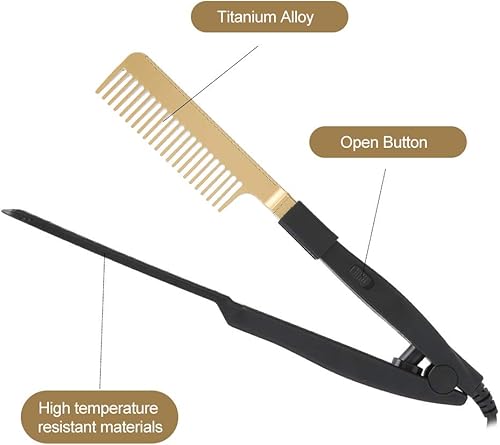 Miniatura 9 de Peine eléctrico alisador de pelo térmico de cerámica alisador de pelo eléctrico rizador portátil cepillo de calefacción herramienta de peluquería