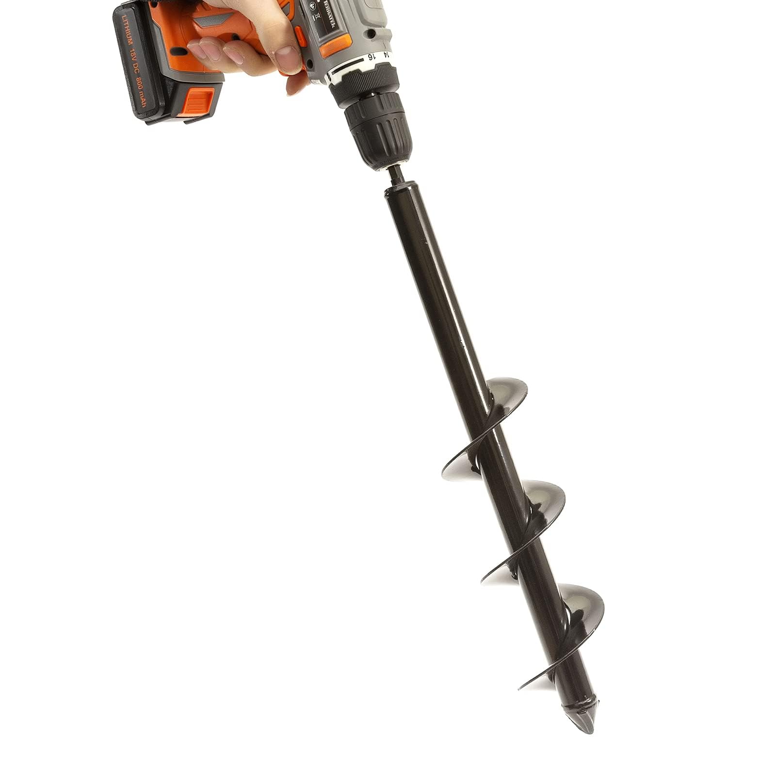8 x 45cm Auger Post Hole Digger Planting Earth Garden Auger Metal Spiral Drill Bit Bulb Planter (3 Sizes 4x45cm / 8x30cm / 8x45cm)