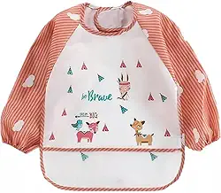 Babador Manga Longa Impermeável Cata Migalhas Animais Blw - Coelho Laranja