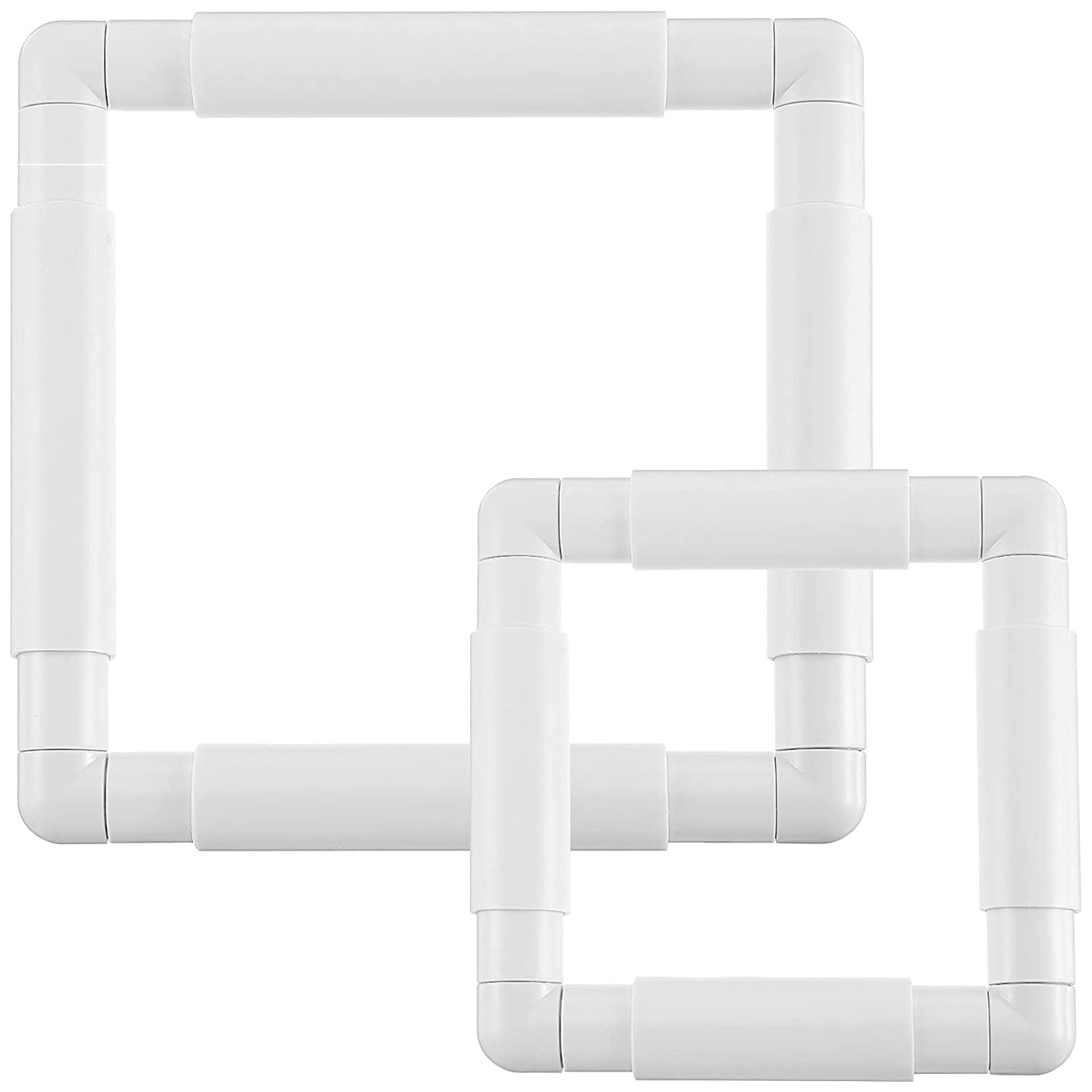 Dawafit 2Pc Square Embroidery Hoops Q Snaps For Quilting Sewing Hoop, 6X6 Inch,8X8 Inch