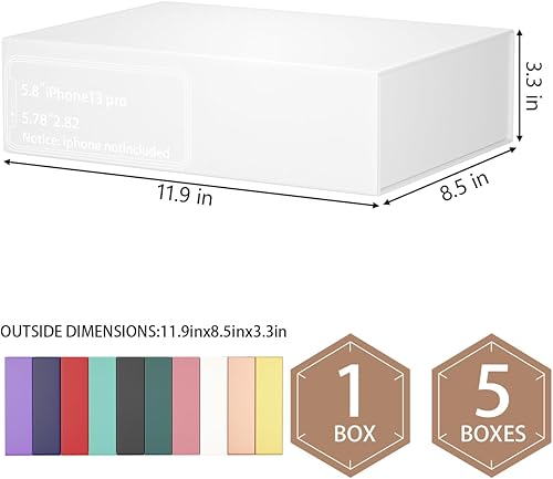 Miniatura 2 de Caja de regalo de 11.9 x 8.5 x 3.3 pulgadas con tapa de cierre magnético para regalos, caja de regalo de dama de honor, bonita caja, regalo de