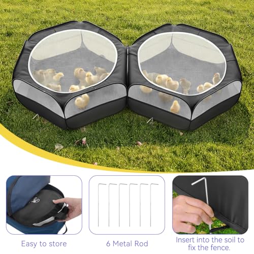 Image of Pawaboo Small Animals Playpen, Large Chick Brooder with Zipper Splicing