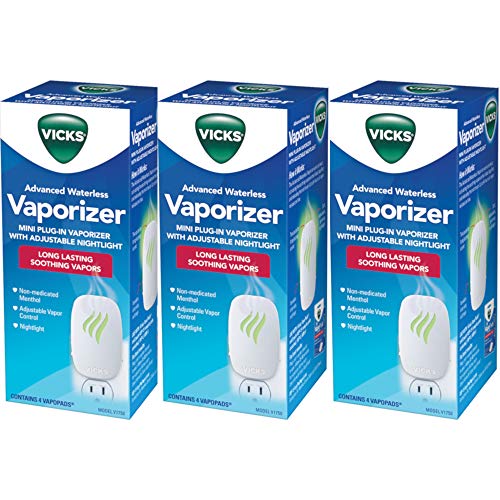 Image of Vicks Advanced Waterless Vaporizer with 4 Vapopads each (Value Pack of 3)