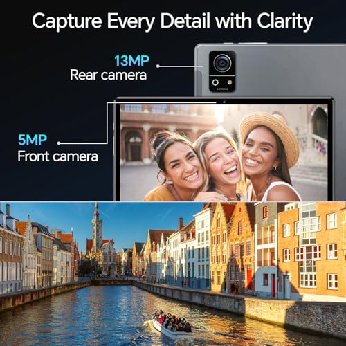 Image of Tablet Android 15 10.1 Inch with Keyboard,12GB+256GB Tablets, 8000mAh Battery, 8-Core, Bluetooth,5 /13MP Cameras Bundle with Case, Mouse & Stylus M7 (Titanium Grey)