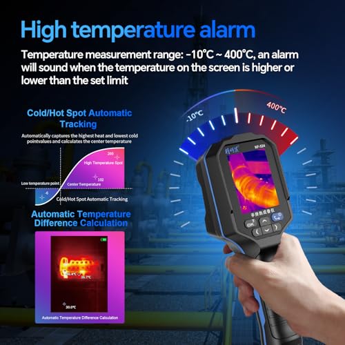 NOYAFA NF-524 Thermal Imaging Camera,120x90 IR Resolution Thermal Imager,Thermal Imager with Laser Pointer,2.8\" LCD Screen,Handheld Infrared Camera,-4°F~752°F Range,25 Hz Refresh Rate Thermal Camera