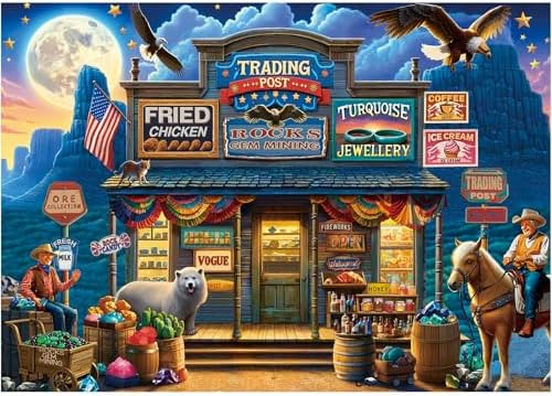 Rocorose Jigsaw Puzzle 1000 Pieces for Adults, Trading Post Puzzle ...