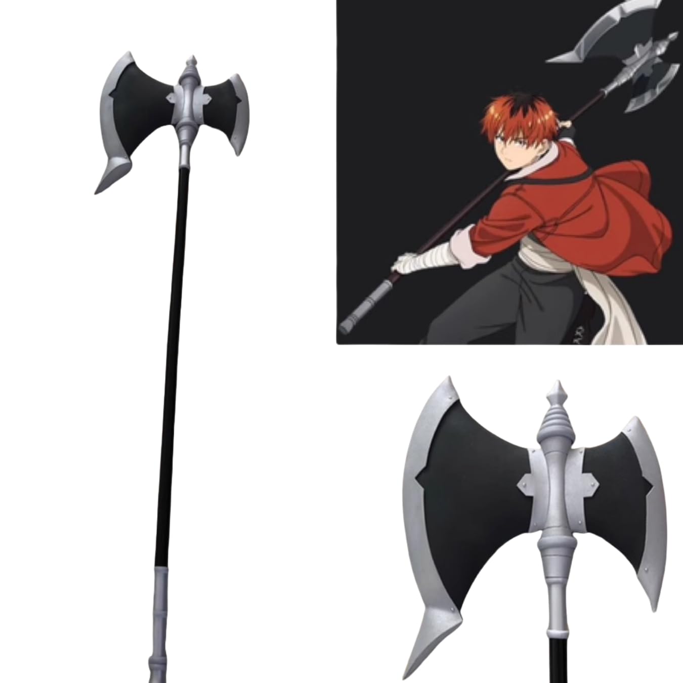 damdos Halloween Prop 64" Frieren Staff Stark Cosplay Axe Hammer,Large Frieren Journey Stark Axe Beyond Cosplay Prop Costume Birthdays Gifts