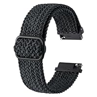 BISONSTRAP Bracelets de Montre en Nylon 20mm, Bracelet de Tressé Réglable pour Hommes et Femmes, Graphite Gris avec Boucle Noire