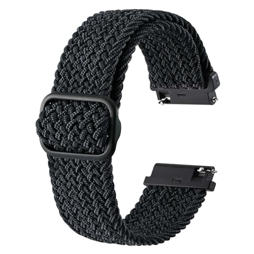 BISONSTRAP Nylon Uhrenarmband, Verstellbare Geflochtene Uhrenarmbänder für Herren und Damen, 16mm 18mm 19mm 20mm 22mm 24mm zur Auswahl