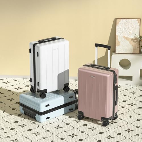 Carry On Luggage 22x14x9 Airline Approved, 20 inch Hard Shell Suitcase, ABS Hardside Suitcases, Lightweight Travel Luggage with 8 Silent Spinner Wheels, Black2