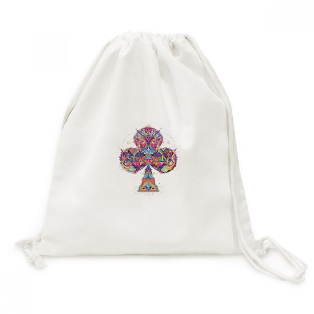 Sac à dos cordon motif géométrique cartes à jouer en toile DIYthinker