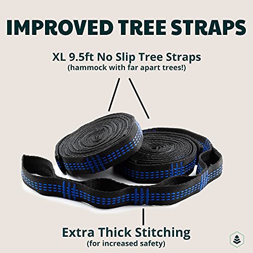 Evergreen Lightweight Outdoor Portable Camping Hammock - Single & Double with Tree Straps for Backpacking, Camping, Travel, Hiking (Double, Green) - Thumbnail 4