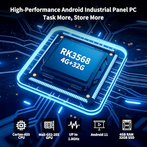 Image of 21.5 Inch Android 11 Touchscreen Display, 16:9 1080P FHD Interactive Screen, RK3568 Quad-Core, 4GB RAM 32GB ROM, Built-in Speakers,Smart Board for Office /Automation /Kiosk /Bar /Warehouse