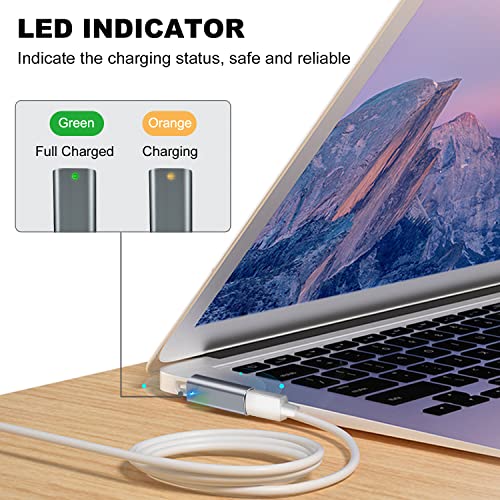 AreMe USB C to Magnetic T-Tip Charging Adapter, Works with Type-C 100W Power Fast Charging Magnetic 2 T-Head Converter Compatible with 2013-2015 MacBook Pro Air