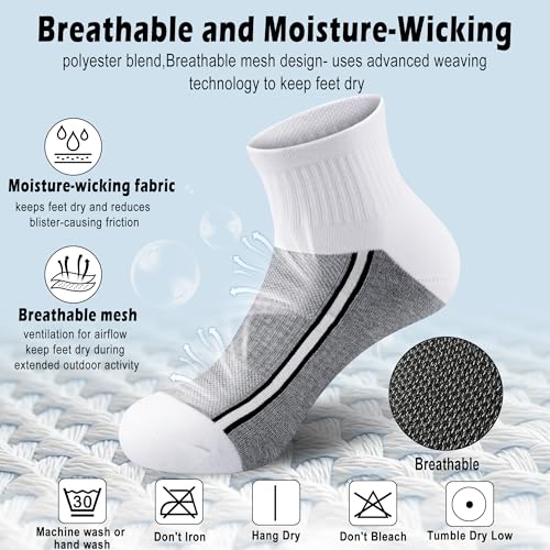 Image of Gonii Mens Athletic Ankle Socks 5-Pairs