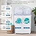 COSTWAY Portable Washing Machine, Twin Tub 13Lbs Capacity Washer 8Lbs and Spinner 5Lbs with Control Knobs, Timer Function, Drain Pump, Compact Laundry Washer for Home Apartment Dorms RV, Grey+White