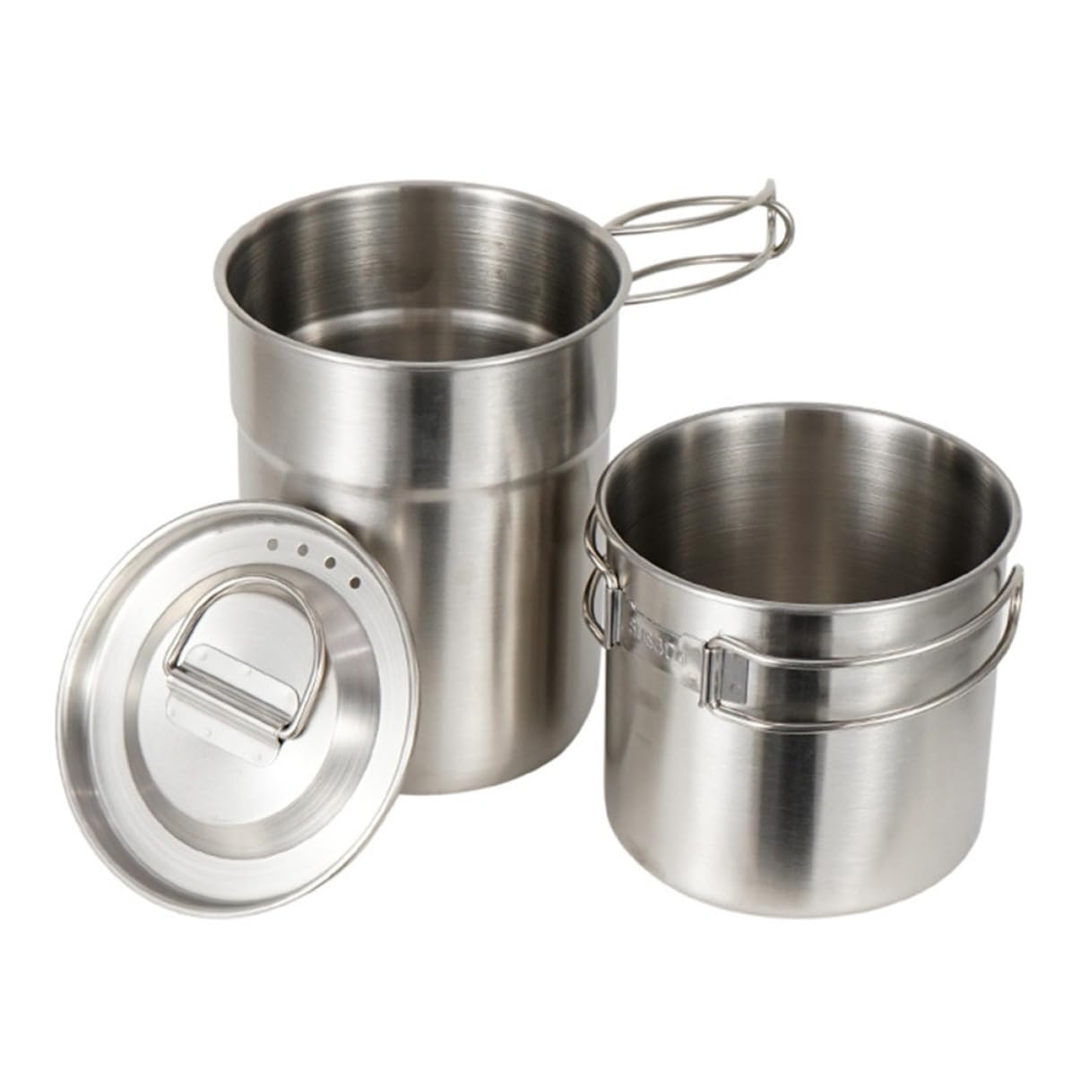 Juego de Tazas Plegables 700ml 2 Piezas de Acero Inoxidable