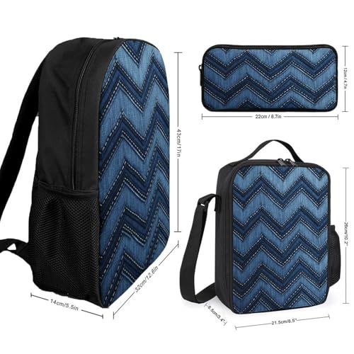 Sac à dos denim bleu dégradé idéal pour les sorties décontractées