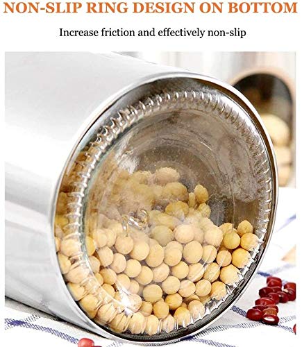Contenitori Alimentari per Cereali Set Set di 2 barattoli for caffè da cucina, contenitori for alimenti in acciaio inossidabile con coperchi ermetici e finestre trasparenti, organizzazione dispensa e
