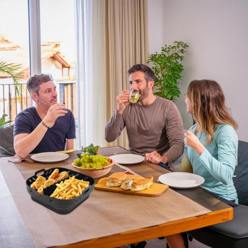 Silicone Air Fryer Liner with Divider – Reusable Square Liners Accessories for Ninja Speedi, COSORI, Tefal, Instant Vortex – BPA-Free Silicone Air Fryer Liner for Crispy, Grease-Free Cooking - Image 6