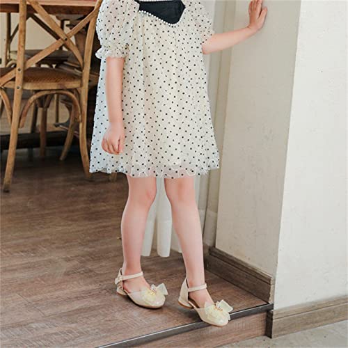 Toddler Girls Summer Sandals Girls Dress Shoes Wedding Party Vacation Party Shoes Low Heel Mary Jane Princess Shoes (White, 2.5 Big Kids)3