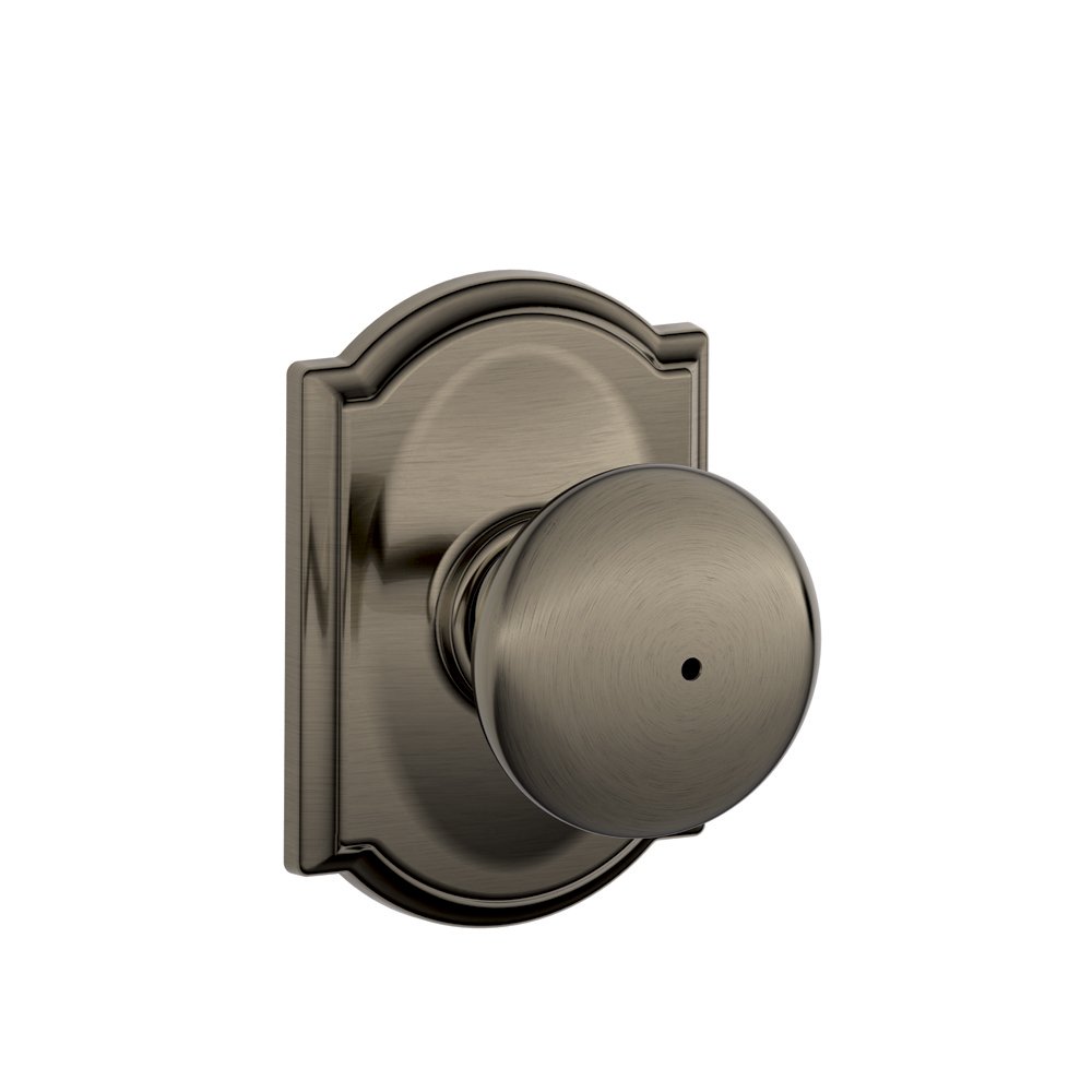SCHLAGEF40 PLY 620 CAM Camelot Collection Plymouth Privacy Knob, Antique Pewter