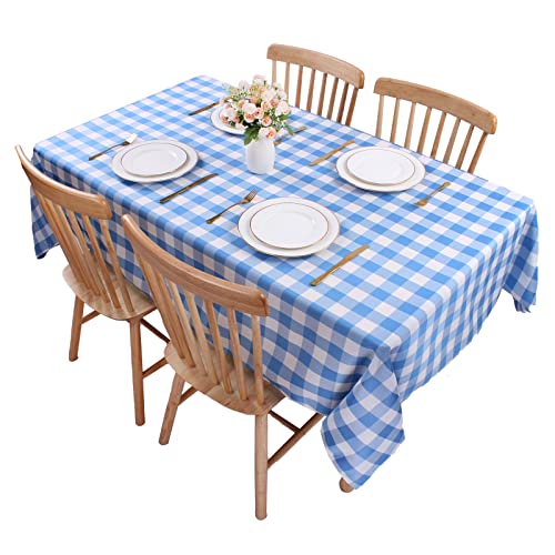 Kesfey Nappe Gingham Polyester 140x200cm Wipe Clean, Tissu à Carreaux résistant aux Taches et aux...