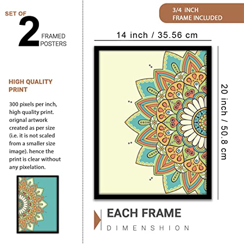 Image of NoWorries Mandala Wall paintings for Home decoration & Wall arts for living room, Bedroom and Office (13x19inches) (Mandala Art) Set of 2 Big frames (Art-3)