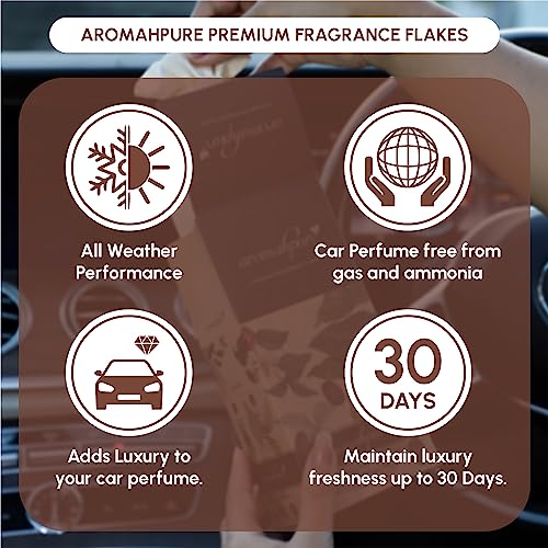 Image of Aromahpure Premium Car Perfume Fragrance Flakes -Dark Desire,`Coffee, Chocolate' Luxury Car Air Freshener made Organically with Essential Oil, Grains, and Flakes -50Gms, Smoke free your car for 30days